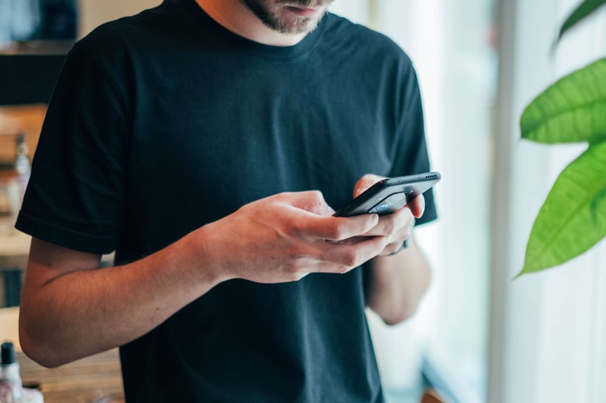 man holding a phone